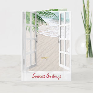 Season's Greetings Beach Window  Card
