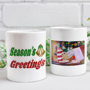 Seasons Greetings Bells Christmas photo typography Coffee Mug