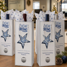 Season's Greetings Blue and Silver Star Business