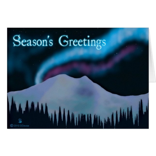 Season's Greetings - Blue Aurora (Front Horizontal)