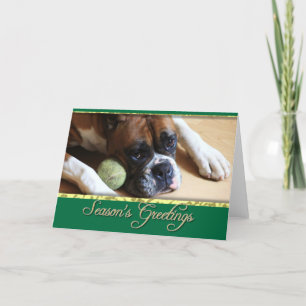 Season's greetings Boxer dog card