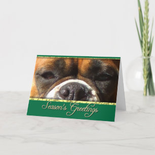 Season's greetings Boxer dog card