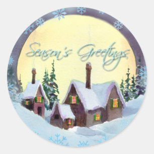 SEASONS GREETINGS by SHARON SHARPE Classic Round Sticker