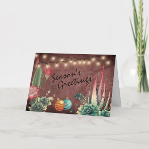 Season's Greetings Cacti and Succulents Christmas Holiday Card
