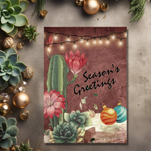 Season's Greetings Cactus and Succulents Christmas Holiday Card