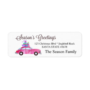 Season's Greetings Car and Christmas gifts Return Address Label