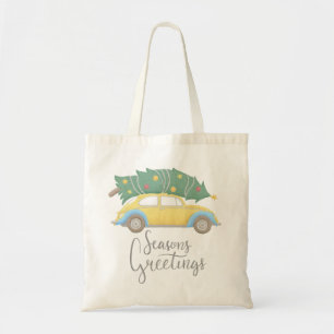 Seasons Greetings Car & Tree Tote Bag