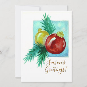 Season's Greetings Card With Baubles
