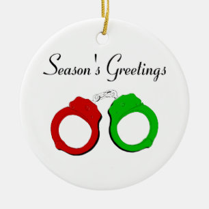 Seasons Greetings Ceramic Ornament