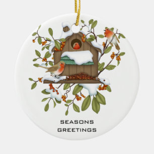 Seasons Greetings Ceramic Tree Decoration