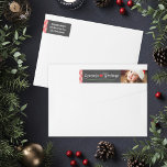 Seasons Greetings Chalkboard Christmas Photo Wrap Around Label<br><div class="desc">A rustic chalkboard background pairs with charming hand-lettered "Season's Greetings" typography on this Christmas wrap around label. Add a favourite holiday photo,  family name,  and address for a cosy,  vintage-inspired finishing touch. The photo,  name,  and address are easy to personalise.</div>