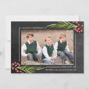 Season's Greetings Chalkboard Frame Holiday Photo Card