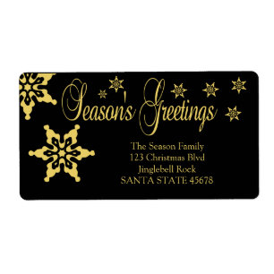 Season's Greetings Chalkboard Holiday Label