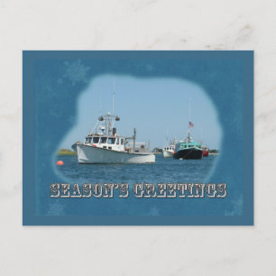 Season's Greetings - Chatham Harbour Boats Holiday Postcard