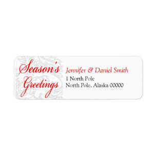 Seasons Greetings Christmas Card Mailing Sticker