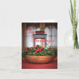 Seasons Greetings Christmas Centerpiece Holiday Card