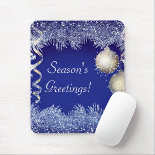 Season's Greetings Christmas Glitter Christmas Mouse Pad