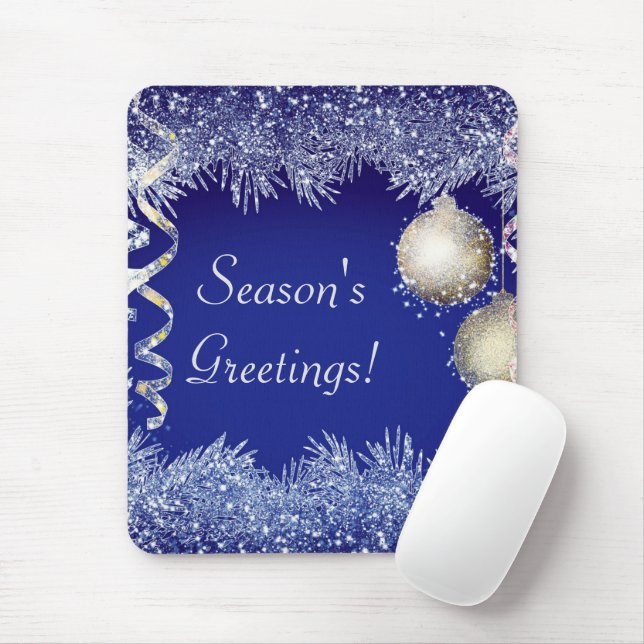 Season's Greetings Christmas Glitter Christmas Mouse Pad (With Mouse)