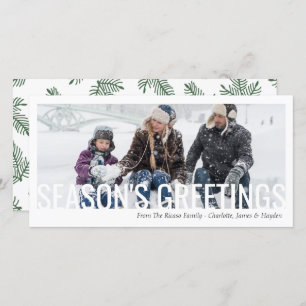 Seasons Greetings Christmas Holiday Cut Out Photo Card
