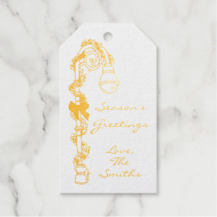 Season's Greetings Christmas Holiday Lamppost Gift Tags