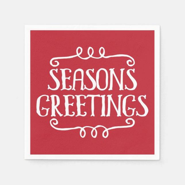 Seasons Greetings Christmas Holiday Napkin (Front)