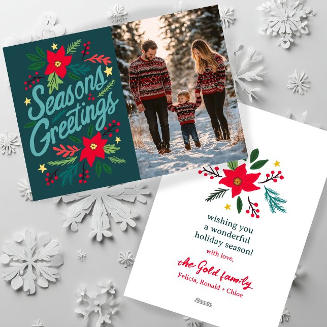 SEASONS GREETINGS Christmas Holidays CUSTOM PHOTO Holiday Card (SEASONS GREETINGS Christmas Holidays CUSTOM PHOTO Holiday Card
)