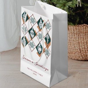 Seasons Greetings Christmas Scandinavian Holiday Small Gift Bag