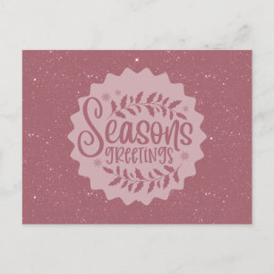 Season's Greetings Christmas Script Postcard