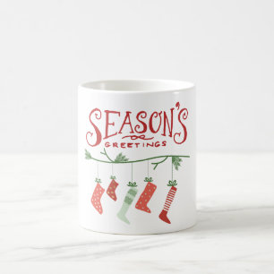Season's Greetings & Christmas Stockings Coffee Mug