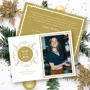 Season's Greetings Classic Seal Photo Business Invitation