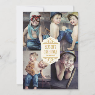 SEASON'S GREETINGS COLLAGE   HOLIDAY PHOTO CARD