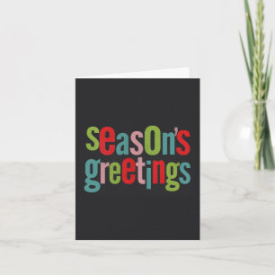 Seasons Greetings Colourful Chalkboard Holiday Card