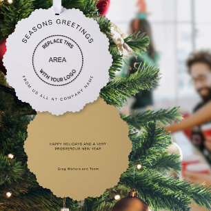 Seasons Greetings Company Logo Christmas  Tree Decoration Card