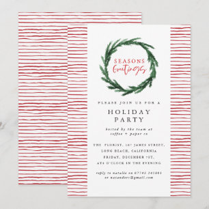 Seasons greetings corporate Christmas party Invitation