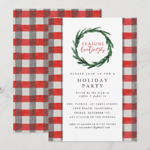 Seasons greetings corporate Christmas party Invitation