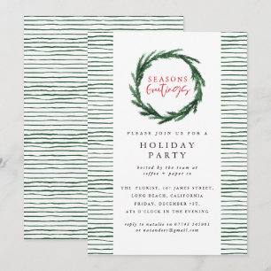 Seasons greetings corporate Christmas party Invitation