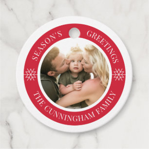 Season's Greetings Custom Photo Favour Tags