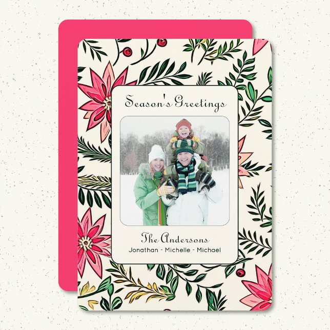 Season's Greetings Custom Photo Flat Holiday Card (Creator Uploaded)