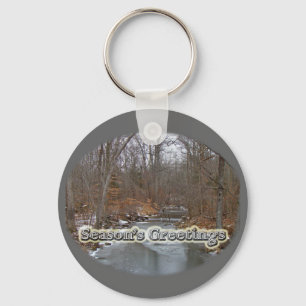 Season's Greetings Deep Creek in Ice Key Ring