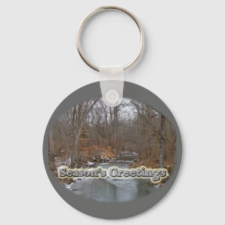 Season's Greetings Deep Creek in Ice Key Ring