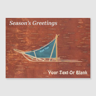 Season's Greetings - Dog Sled On Inner Birch Bark