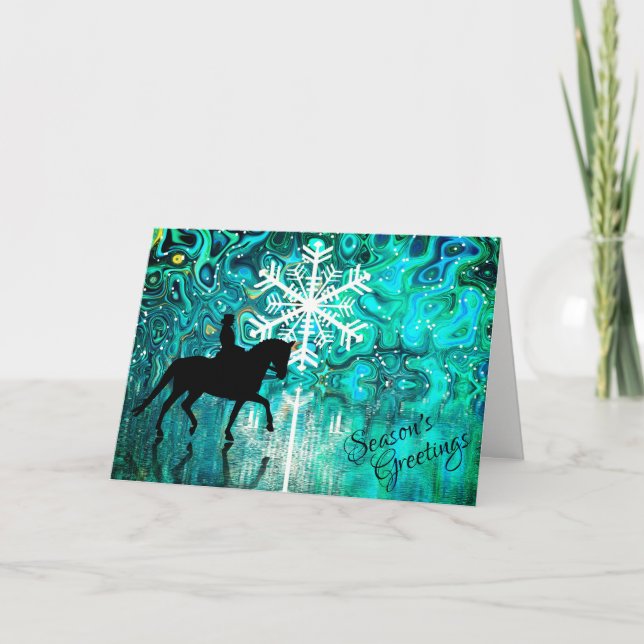 Season's Greetings Dressage Horse Christmas Holiday Card (Front)