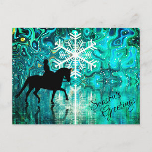 Season's Greetings Dressage Horse Winter Holiday Postcard