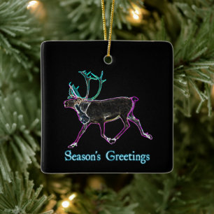 Season's Greetings - Electric Caribou Ceramic Ornament