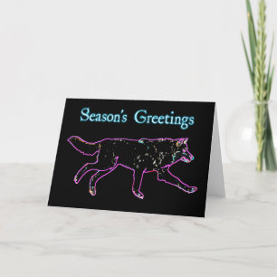 Season's Greetings - Electric Wolf Holiday Card
