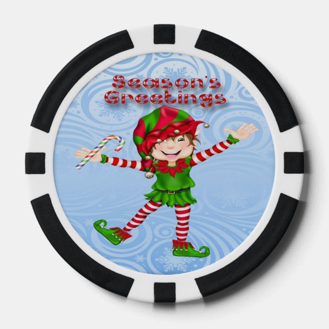 Season's Greetings Elf Poker Chips (Front)
