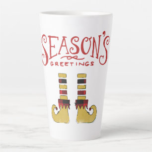 Season's Greetings Elf Shoes Latte Mug
