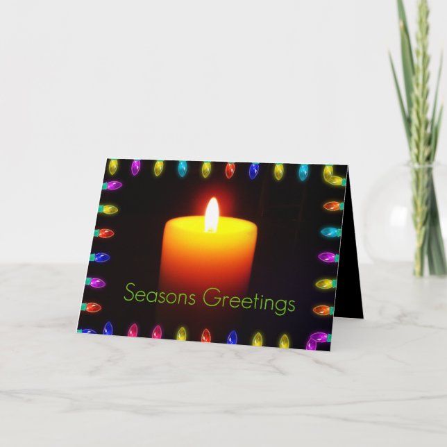 Season's Greetings Flame Holiday Card (Front)