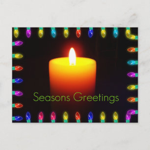 Season's Greetings Flame Holiday Postcard