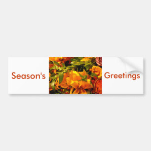 Season's Greetings Flowers Bumper Sticker